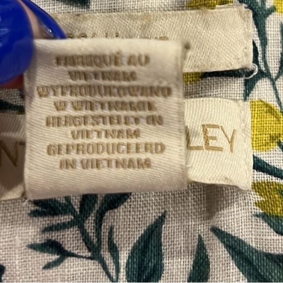 Cynthia Rowley floral button down linen 3/4 sleeve top size 1X - Picture 7 of 7